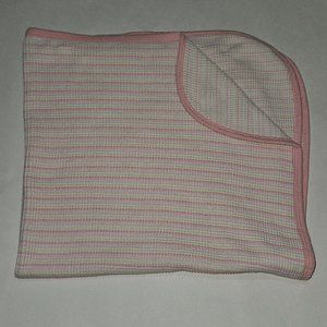 Gerber Bedding Gerber Pink Yellow White Striped Waffle Knit Cotton Thermal Baby Blanket Lovey Poshmark